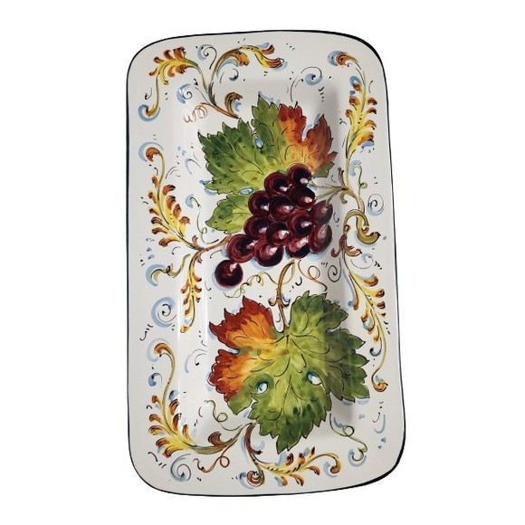 Piero Borgioli Other - Signed Piero Borgioli Italy Grapes Rectangular Platter Tuscany Orvieto